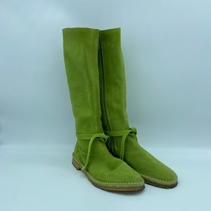 Tall Kate Spade lime green suede boots
